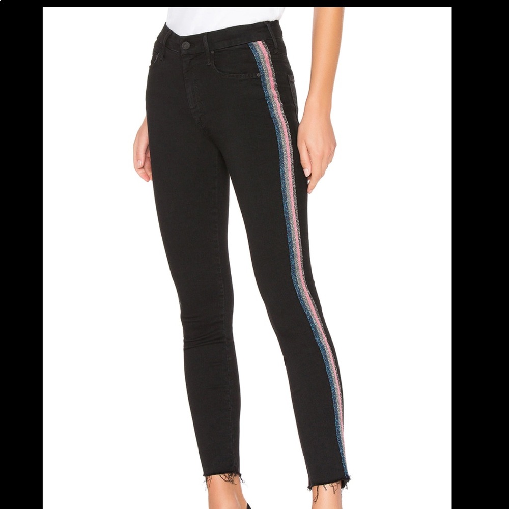 Glitter striped going out jeans